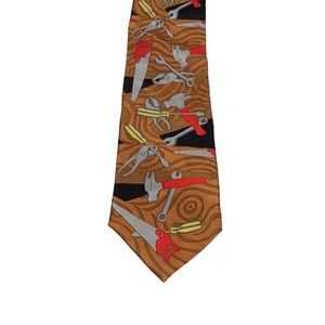 Keith Daniel’s 100% Silk Italy NY Handyman Tools Hammer Wrench Saw Neck Tie NWT